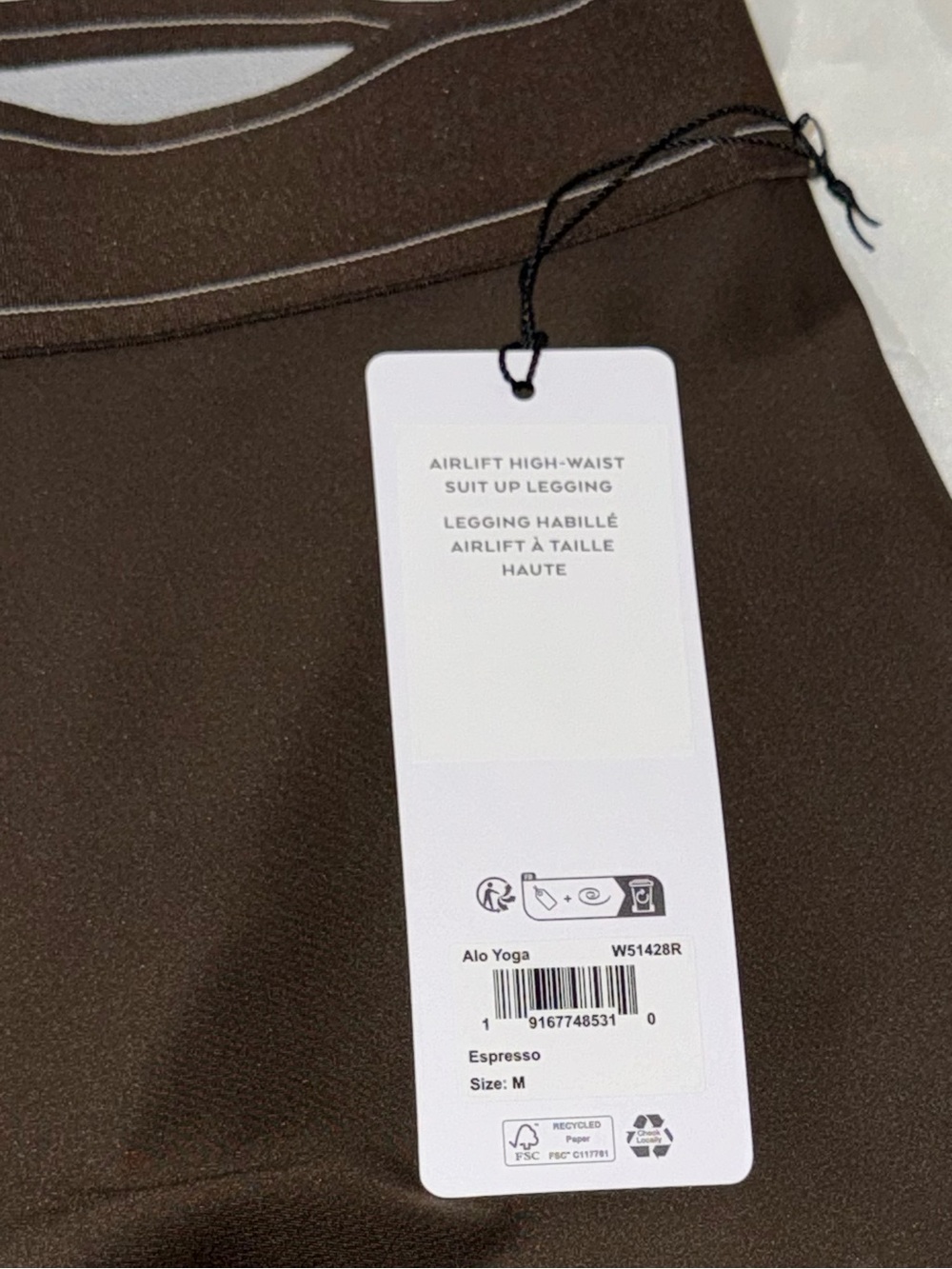 ALO Yoga Airlift High-Waist Suit Up Legging Espresso M New - Picture 6 of 6